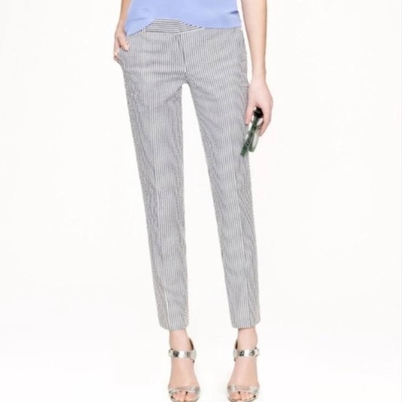 J Crew Café Capri Seersucker EUC - Picture 1 of 3